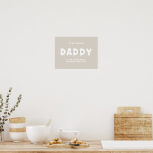Póster Daddy Personalizado Tipografía Negrita Día del Pad