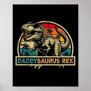 Póster Daddysaurus Rex Dinosaur Daddy Saurus Rex Family M