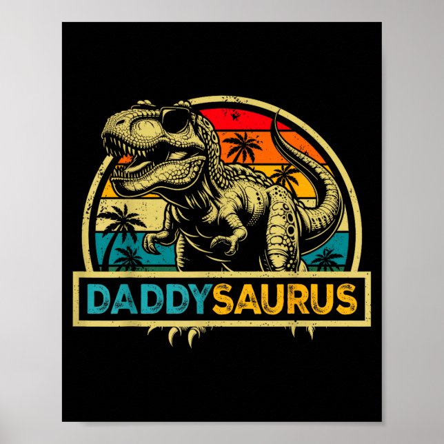 Póster Daddysaurus T Rex Dinosaur Daddy Saurus Family Mat (Frente)