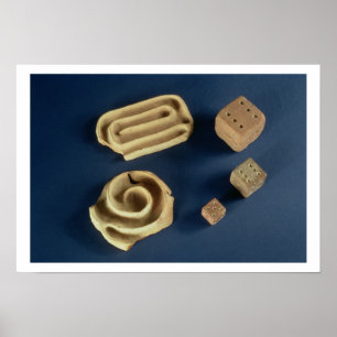 Póster Dados de la piedra arenisca y juego del laberinto