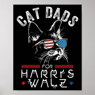 Póster Dads Cat Para Harris Waltz Bandera De Estados Unid