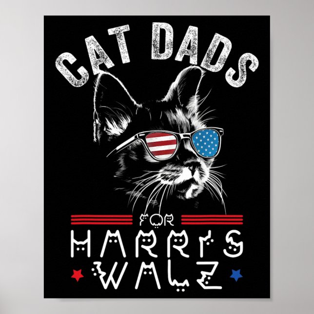 Póster Dads Cat Para Harris Waltz Bandera De Estados Unid (Frente)