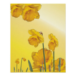 Póster Daffodil Amarillo Narciso Vintage Retro
