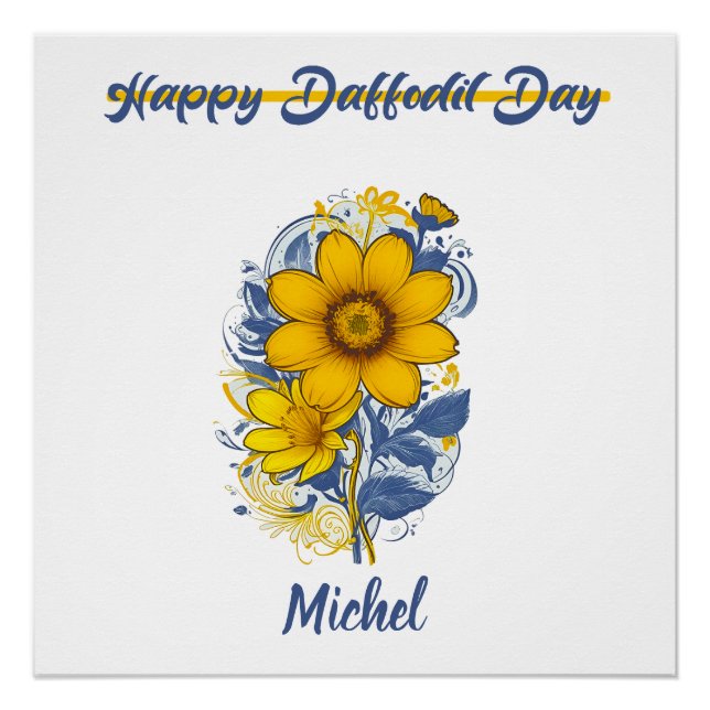 Póster Daffodil Day - Flor de sensibilización sobre el cá (Anverso)