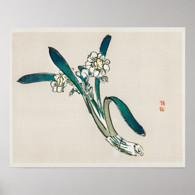 Póster Daffodil de Bunchflower, por Kōno Bairei (1844-189 (Frente)