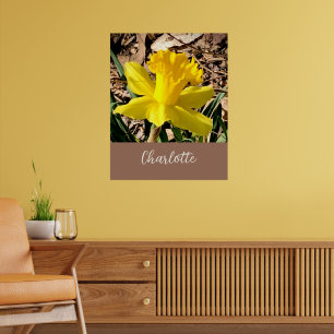 Póster Daffodil de primavera amarilla en el nombre person