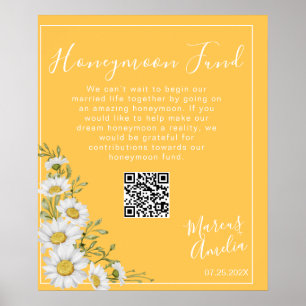 Póster Daffodil Fondo de luna de miel para margaritas ama