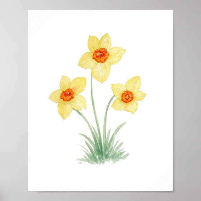 Póster Daffodil Spring Flower Painting Garden (Frente)