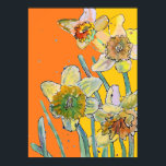 Póster Daffodil Yellow Orange Flower Garden Poster<br><div class="desc">Beautiful Iris Flower Garden Poster. A glorious poster to compliment any decor,  taken from my own garden.</div>