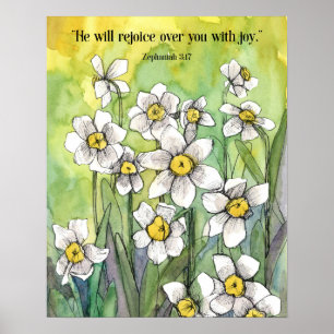 Póster Daffodils Alegra Sobre Ti Escritura de Sofonías
