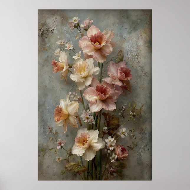 Póster Daffodils Wall Art Print, Antique Spring Meadow (Frente)