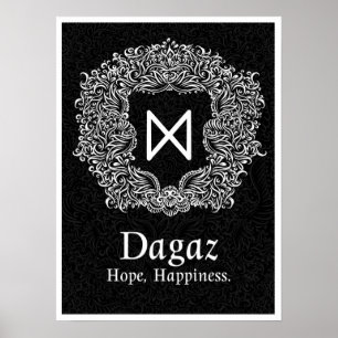 Póster Dagaz /Happiness/ Black Version