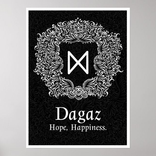 Póster Dagaz /Happiness/ Black Version (Frente)