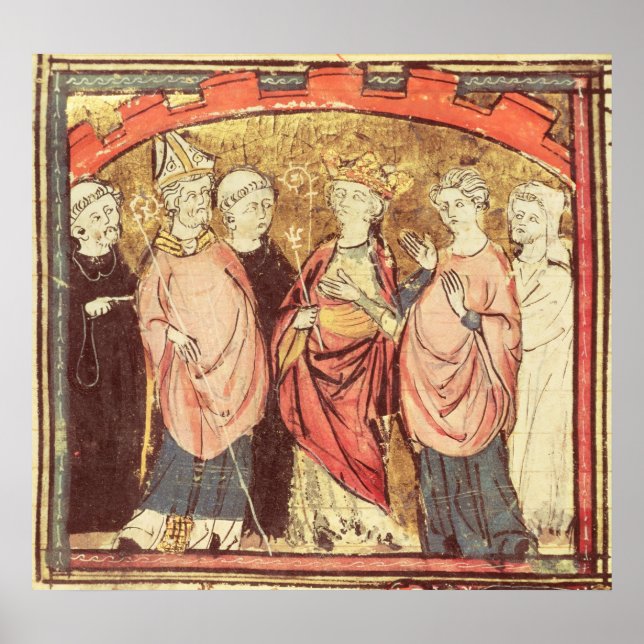 Póster Dagobert I , Rey de Francos que recibe el Reino (Frente)