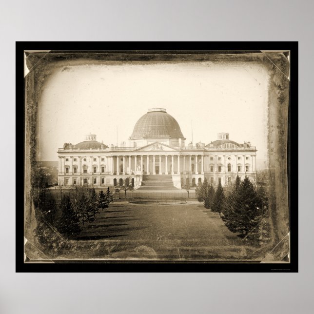 Póster Daguerrotipo 1846 del Capitolio de los Estados Uni (Frente)