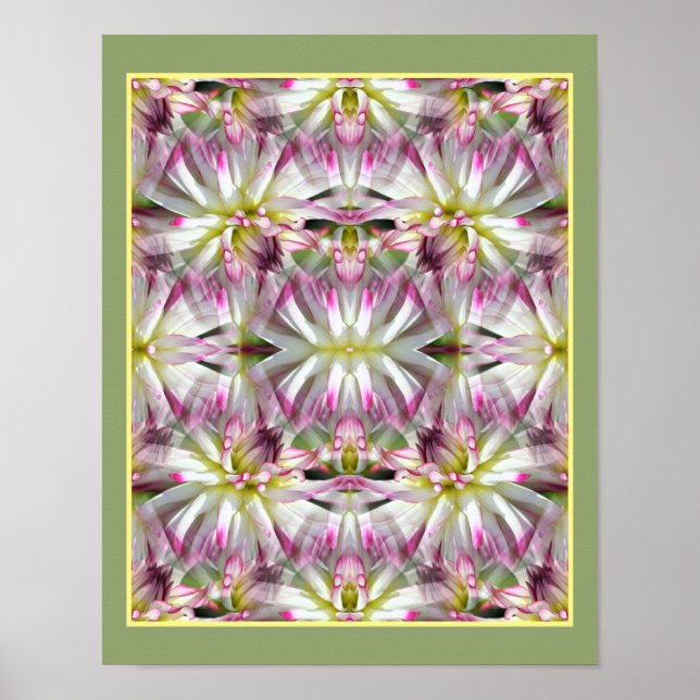 Póster Dahlia Flower Petals Multiplied Resumen (Frente)