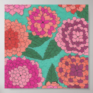 Póster Dahlia Garden 