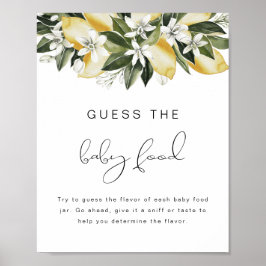 Póster DAHLIA Lemon Adivinan el Baby Shower de la comida 