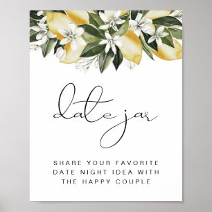 Póster DAHLIA Lemon Citrus Fecha Jar Fecha Poster Nocturn