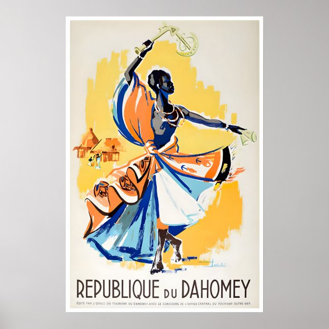 Póster Dahomey Africa Art Vintage Travel Poster Print (Frente)