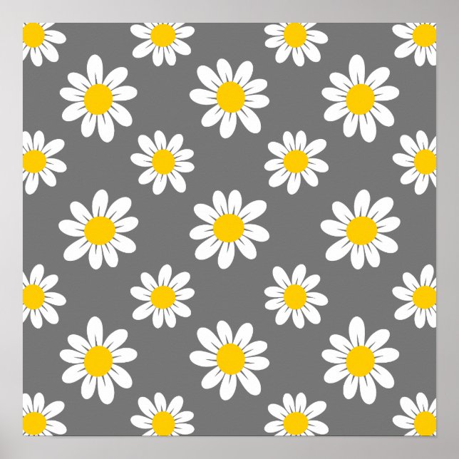Póster Daisies amarillos blancos (Frente)
