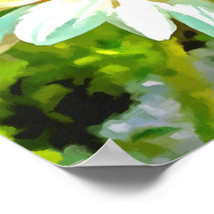 Póster Daisies del jardín blanco brillante y brillante ar