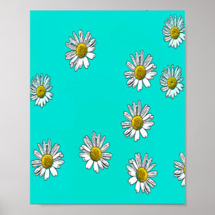 Póster Daisies dibujado