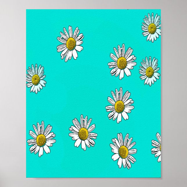 Póster Daisies dibujado (Frente)