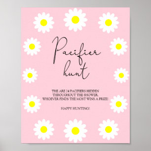 Póster Daisies - juego de la ducha de bebé para los pacif