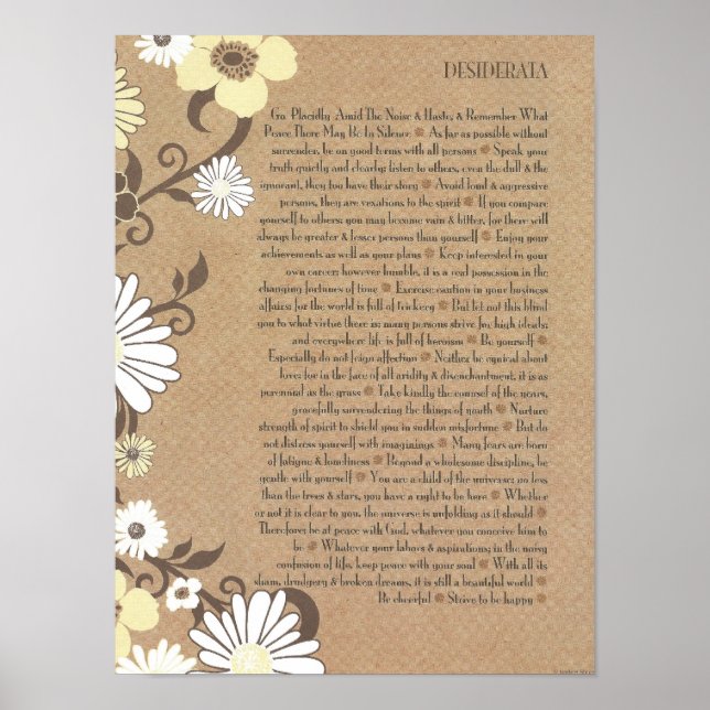 Póster Daisies orgánicos alegres de DESIDERATA (Frente)