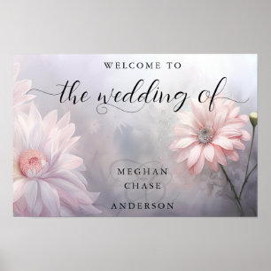 Póster Daisies rosados románticos de BOHO