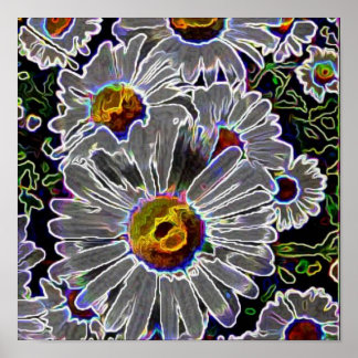 Póster Daisies únicos de Neon