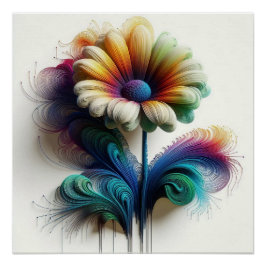 Póster Daisitas abstractas en ondas electromagnéticas