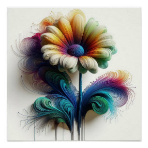 Póster Daisitas abstractas en ondas electromagnéticas