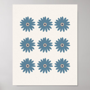 Póster Daisy Azul y Crema