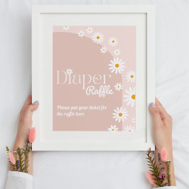 Póster Daisy Baby en flor Boho Chica Baby Shower pañal