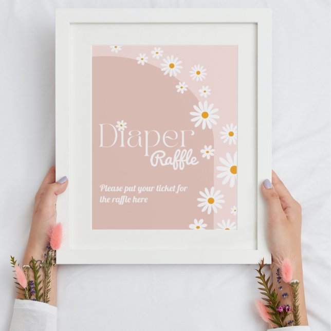 Póster Daisy Baby en flor Boho Chica Baby Shower pañal (Subido por el creador)