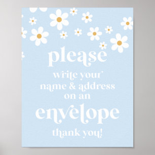 Póster Daisy Baby Shower Escribir su nombre Rótulo de dir