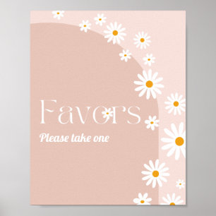 Póster Daisy Bebé en flor Boho Chica Baby Shower favorece