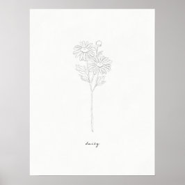 Póster Daisy Birth Flower Print