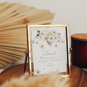 Póster Daisy Boho Wildflower Bienvenida a una novia moder