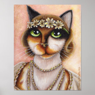 Póster Daisy Buchanan Calico Cat Gran Gatsby Roaring 20