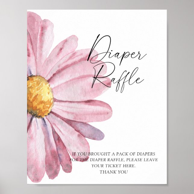 Póster Daisy - cartel de rifa de pañales (Frente)