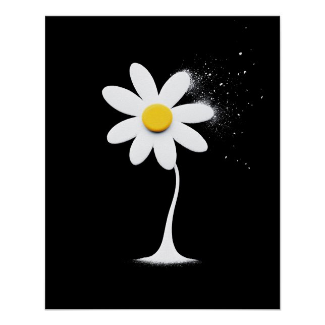Póster Daisy con fondo negro (Anverso)