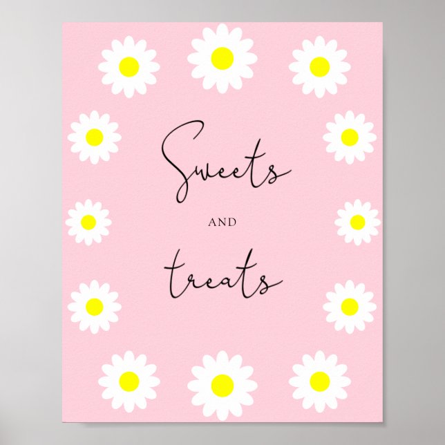 Póster Daisy de flores silvestres - dulces y golosinas (Frente)