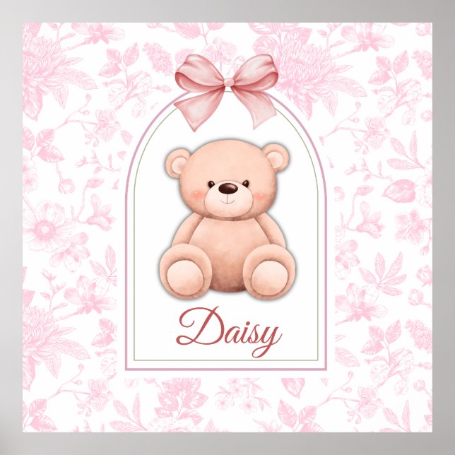 Póster Daisy | Diseño personalizado de guardería con osit (Frente)