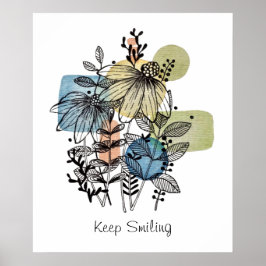 Póster Daisy Doodle En Poster De Tinta Y Acuarela