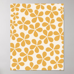 Póster Daisy Florets 06 Mostaza Amarillo Y Blanco Crema