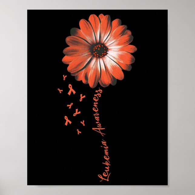 Póster Daisy Flower Leukemia Awareness Gifts (Frente)