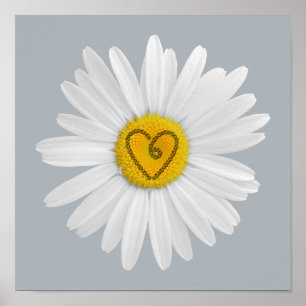 Póster Daisy Flower Love Art Personalizar Antecedentes